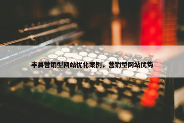 丰县营销型网站优化案例，营销型网站优势