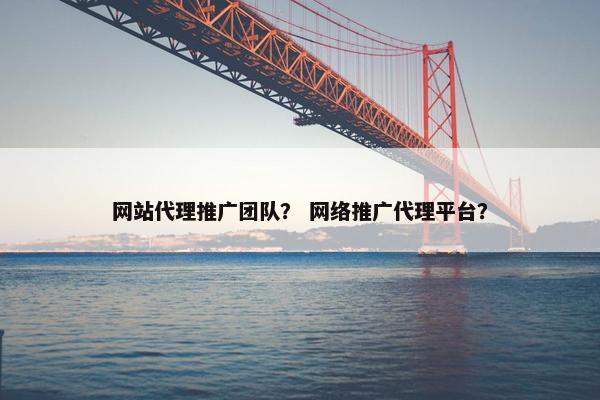 网站代理推广团队？ 网络推广代理平台？