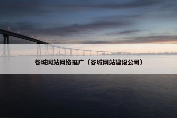 谷城网站网络推广（谷城网站建设公司）