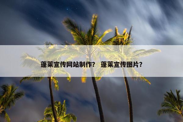 蓬莱宣传网站制作？ 蓬莱宣传图片？