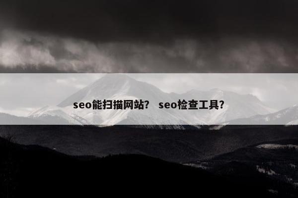 seo能扫描网站？ seo检查工具？