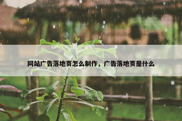 网站广告落地页怎么制作，广告落地页是什么