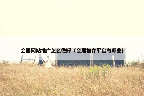 会展网站推广怎么做好（会展推介平台有哪些）