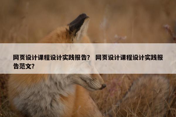 网页设计课程设计实践报告？ 网页设计课程设计实践报告范文？