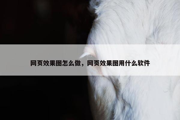 网页效果图怎么做，网页效果图用什么软件