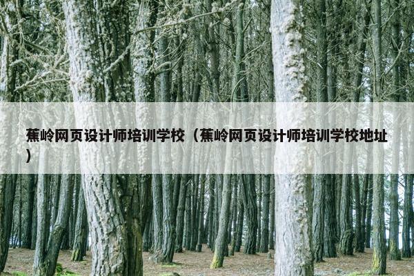 蕉岭网页设计师培训学校（蕉岭网页设计师培训学校地址）