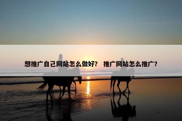 想推广自己网站怎么做好？ 推广网站怎么推广？