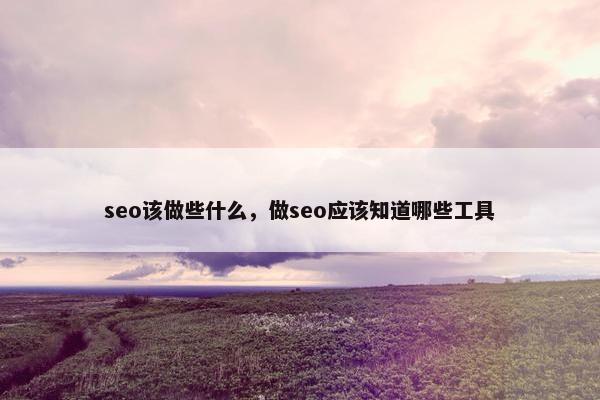 seo该做些什么，做seo应该知道哪些工具