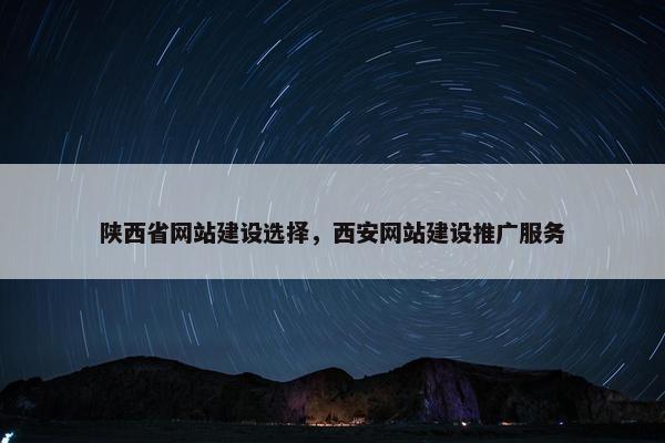 陕西省网站建设选择，西安网站建设推广服务