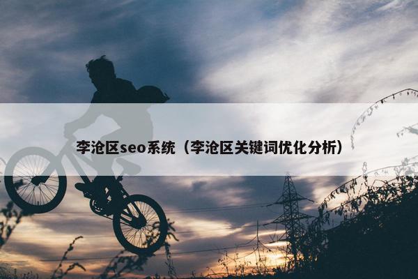 李沧区seo系统（李沧区关键词优化分析）