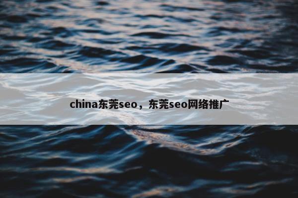 china东莞seo，东莞seo网络推广