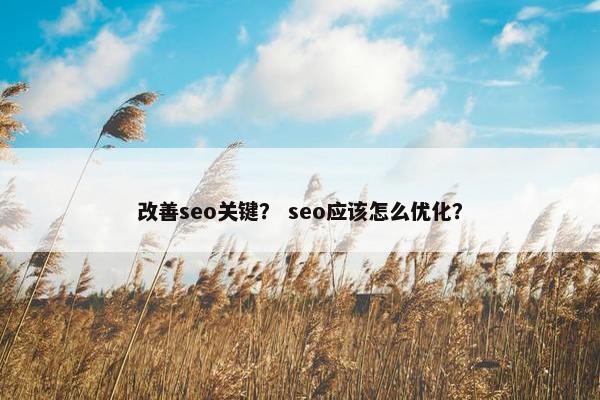 改善seo关键？ seo应该怎么优化？