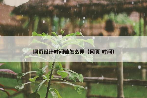 网页设计时间轴怎么弄（网页 时间）