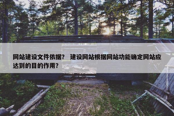 网站建设文件依据？ 建设网站根据网站功能确定网站应达到的目的作用？