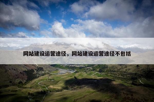 网站建设运营途径，网站建设运营途径不包括