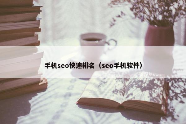 手机seo快速排名（seo手机软件）