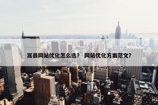 嵩县网站优化怎么选？ 网站优化方案范文？