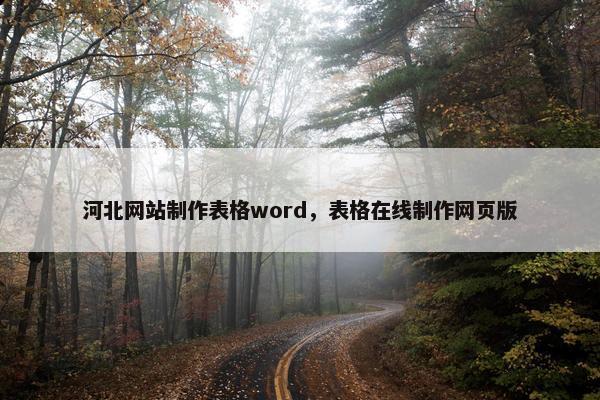 河北网站制作表格word，表格在线制作网页版