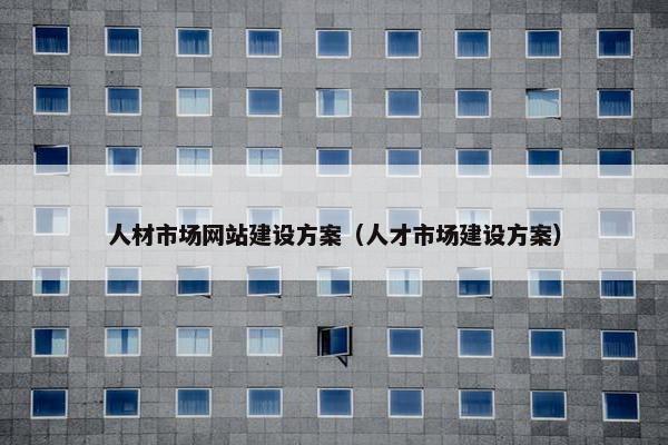 人材市场网站建设方案（人才市场建设方案）