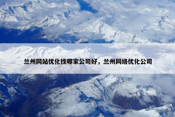 兰州网站优化找哪家公司好，兰州网络优化公司