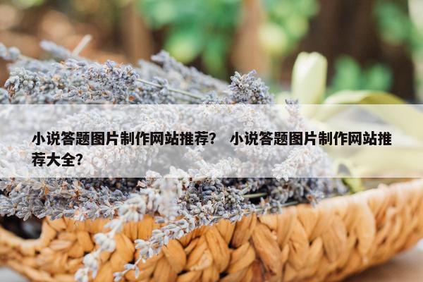 小说答题图片制作网站推荐？ 小说答题图片制作网站推荐大全？