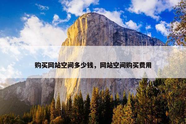 购买网站空间多少钱，网站空间购买费用