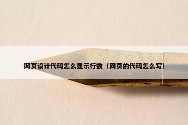 网页设计代码怎么显示行数（网页的代码怎么写）