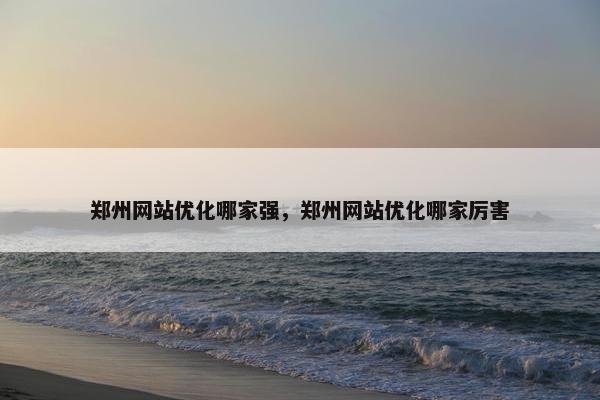 郑州网站优化哪家强，郑州网站优化哪家厉害