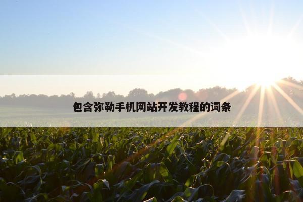 包含弥勒手机网站开发教程的词条