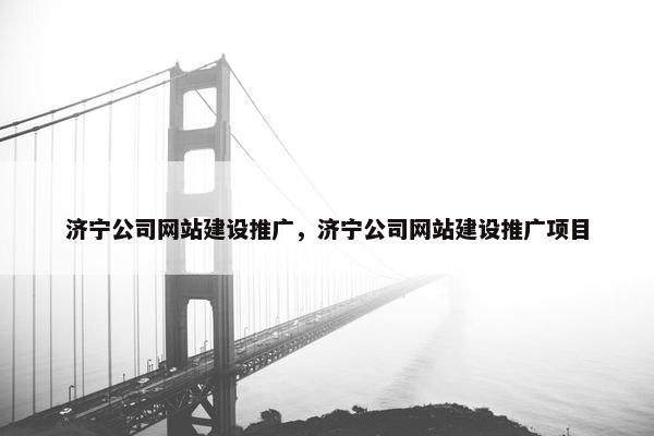 济宁公司网站建设推广，济宁公司网站建设推广项目
