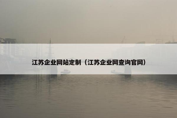江苏企业网站定制（江苏企业网查询官网）
