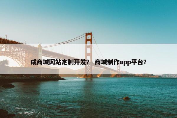 成商城网站定制开发？ 商城制作app平台？