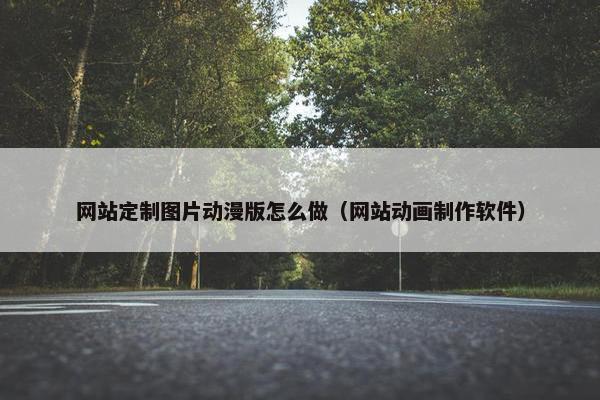 网站定制图片动漫版怎么做（网站动画制作软件）