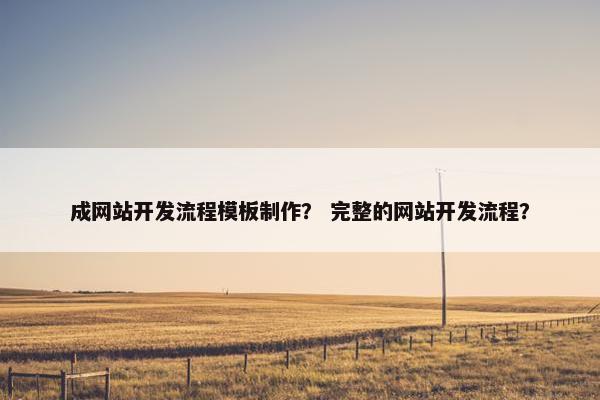 成网站开发流程模板制作？ 完整的网站开发流程？