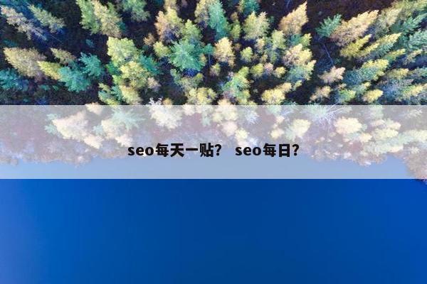 seo每天一贴？ seo每日？