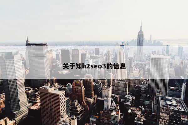 关于知h2seo3的信息