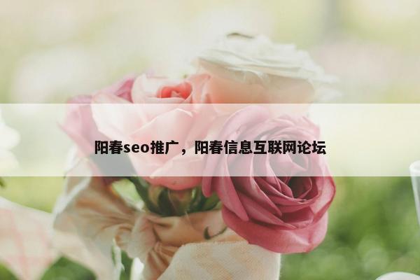 阳春seo推广，阳春信息互联网论坛