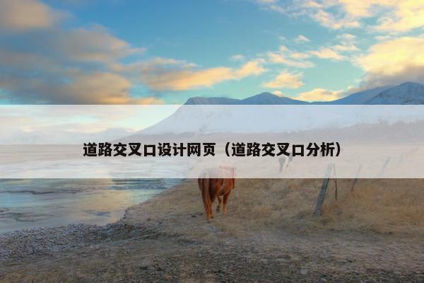 道路交叉口设计网页（道路交叉口分析）