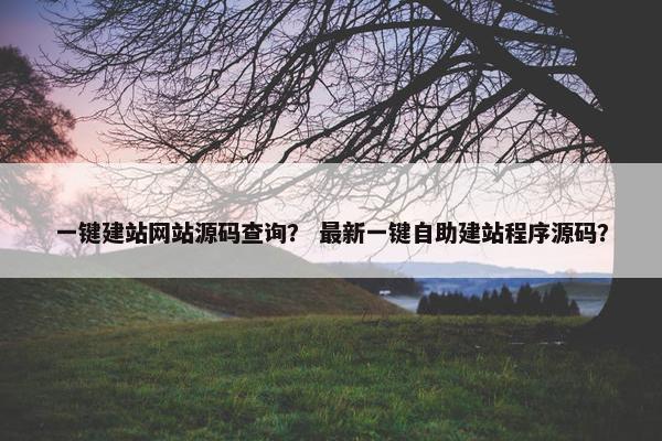 一键建站网站源码查询? 最新一键自助建站程序源码? 一键建站网站源码查询? 最新一键自助建站程序源码?