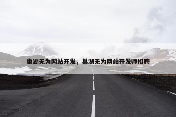 巢湖无为网站开发，巢湖无为网站开发师招聘