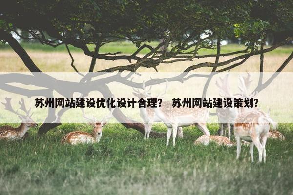 苏州网站建设优化设计合理？ 苏州网站建设策划？