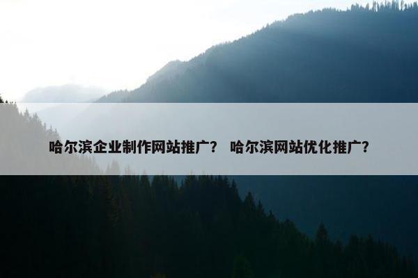哈尔滨企业制作网站推广? 哈尔滨网站优化推广? 哈尔滨企业制作网站推广? 哈尔滨网站优化推广?