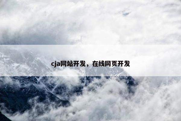 cja网站开发，在线网页开发