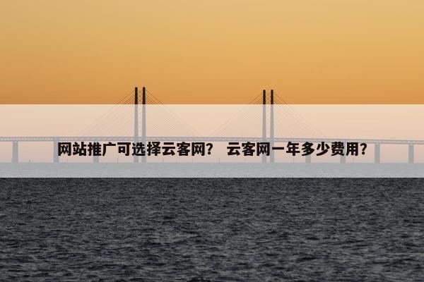 网站推广可选择云客网？ 云客网一年多少费用？