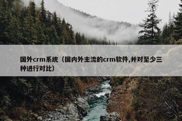 国外crm系统（国内外主流的crm软件,并对至少三种进行对比）