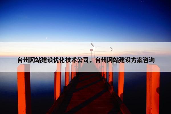 台州网站建设优化技术公司，台州网站建设方案咨询