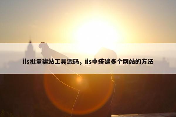 iis批量建站工具源码，iis中搭建多个网站的方法
