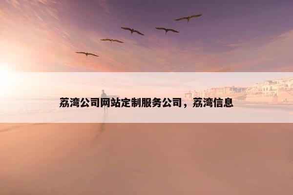 荔湾公司网站定制服务公司，荔湾信息