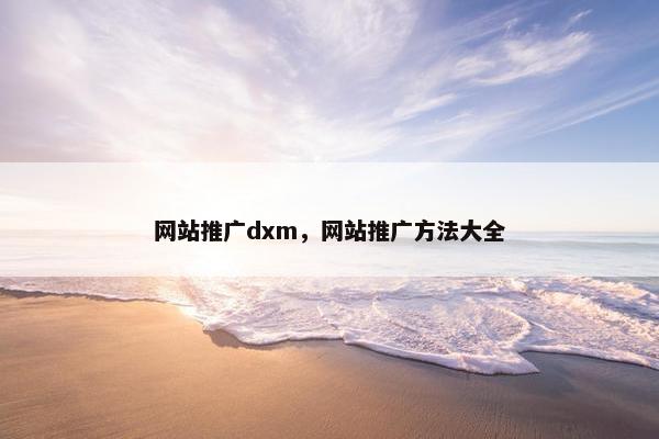 网站推广dxm，网站推广方法大全
