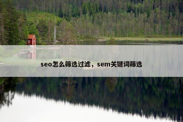 seo怎么筛选过滤，sem关键词筛选